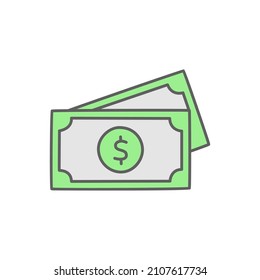 Money Icon in color icon, isolated on white background 