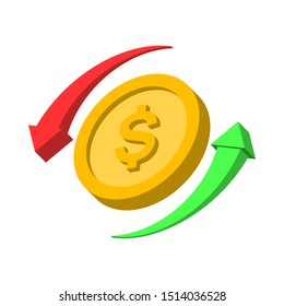 Money icon in color for logo