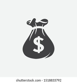 money icon design, money bag icon design illustration, earning icon