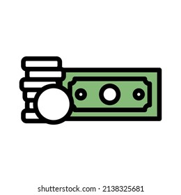 money icon design, editable stroke. best used for web, banner, flayer or application. vector illustration EPS 10 File Format