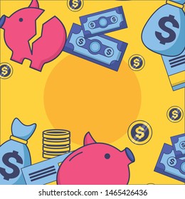 Money icon design, Financial item commerce market payment invest buy and economy theme Vector illustration