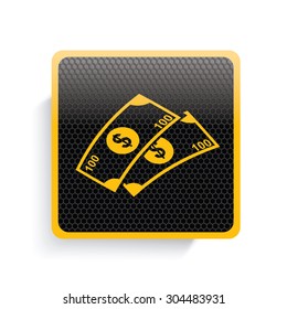 Money icon design,yellow version,clean vector