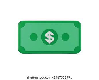 Money icon with dollar sign 3d rendering vector illustration