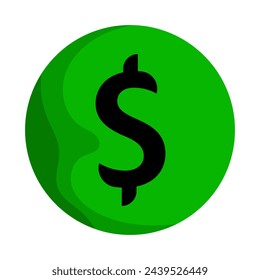 Money icon. Dollar sign. Vector illustration isolated on white background.
