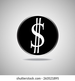 Money icon - dollar sign. Vector illustration. Eps 10