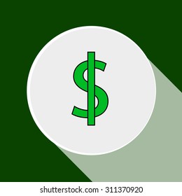 Money icon - dollar sign. Vector illustration. Eps 10