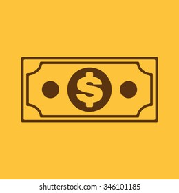 The money icon. Dollar symbol. Flat Vector illustration
