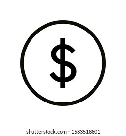 Money icon. Dollar vector icon. Internet world vector on white background