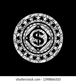 money icon drawn with chalkboard texture
