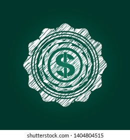 money icon drawn with chalkboard texture