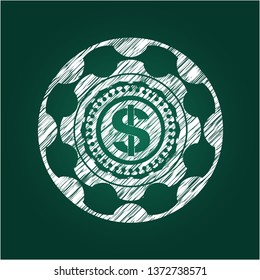 money icon drawn on blackboard