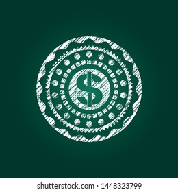 money icon drawn on a blackboard