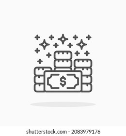 Money icon. Editable Stroke and pixel perfect. Outline style. Vector illustration. Enjoy this icon for your project.