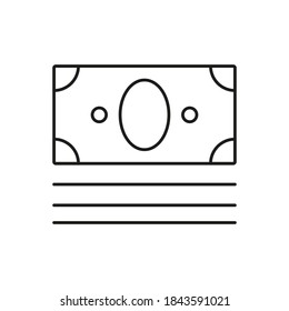icono del dinero del icono del comercio electrónico para concepto móvil y aplicaciones web. Icono de dinero de línea delgada se puede usar para web y móvil. Icono premium sobre fondo blanco