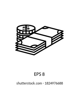 Money icon in eps 8