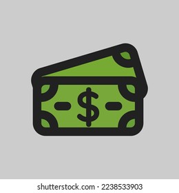 Money icon in filled line style about travel, use for website mobile app presentation