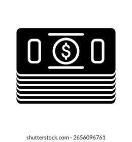 Money icon. Filled style. Vector.