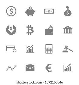 money icon and finance icon set symbol vector. computer and mobile icons