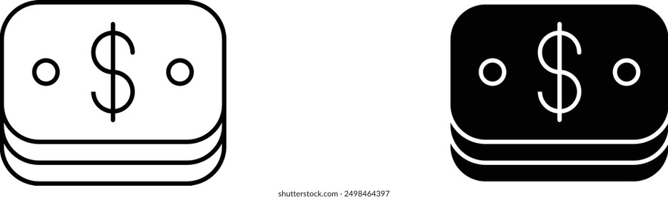Money Icon, Financial Symbol, Dollar Bill, Stack of Money, Cash, Currency, Payment, Banking, Investment, Commerce, Business, Finance, Economy, Wealth, Income, Expense, Budget, Cost, Price, Value