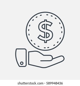 Money icon Flat.