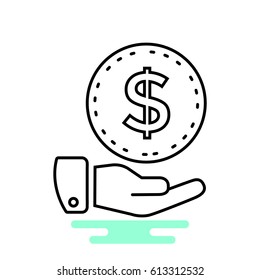 Money icon Flat.