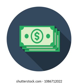 Money Icon In Flat Design.