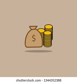 Money Icon . Flat Design Style Vector / Illustration