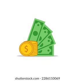 money icon flat ilustration, finance, bank, coin