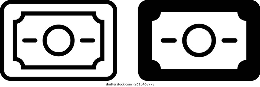 Money Icon flat and line icon Simple outline logo.
