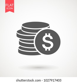 Money icon in flat style. Money currency vector illustration. Payment , Business & finance web icons.