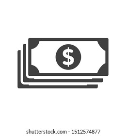 money icon in flat style isolated. Vector Symbol illustration.