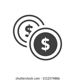 money icon in flat style isolated. Vector Symbol illustration.
