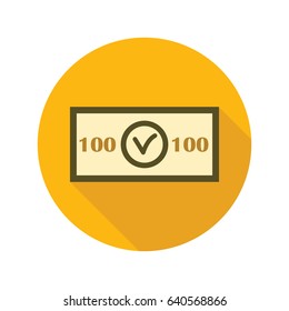 Money icon in flat style on circle for web, infographics and creative design