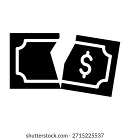 Geld Symbol Glyphe Design Vektorgrafik