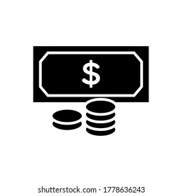 money icon with glyph style vector for your web design, logo, UI. illustration