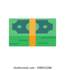 Money icon. Green dollar bills that are very valuable. The concept of a millionaire Spending money