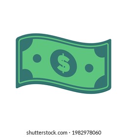 Money icon. Green dollar bills that are very valuable. The concept of a millionaire Spending money