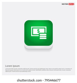 money icon Green Web Button