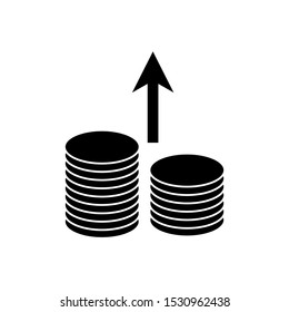 money icon. Growing, rising Coin icon