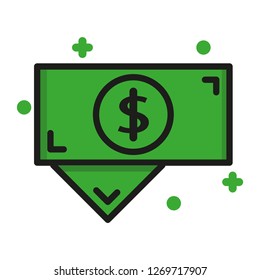 money icon illustration with ornament concept