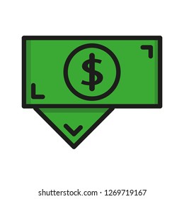 money icon illustration with shadow concept