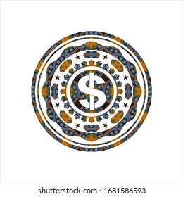 Geldsymbol im arabischen Stil. arabische Dekoration.