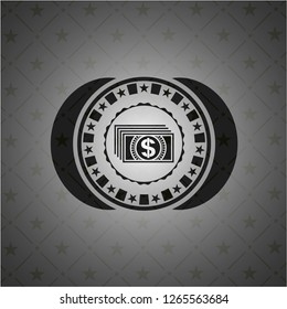 money icon inside black emblem