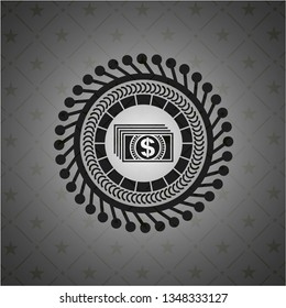 money icon inside black emblem