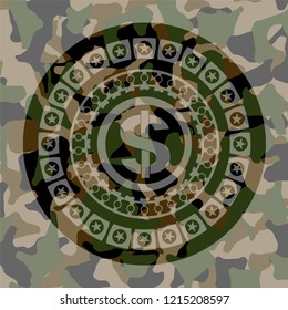 money icon inside camo texture
