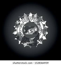 money icon inside grey camo emblem