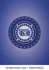 money icon inside jean background