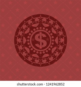 money icon inside red emblem