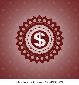 money icon inside red emblem