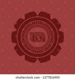 money icon inside red emblem